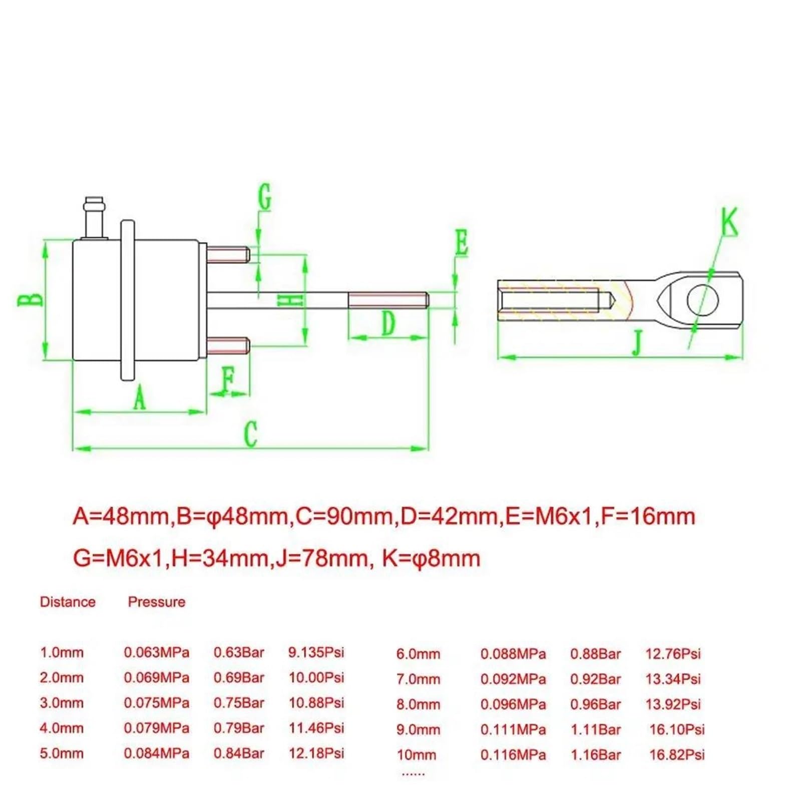 Turbocompressore Intervallo Di Pressione 0,6 Bar-1,3 Bar Attuatore TB25/TB28/GT25 Parti Turbo Parti Interne Del Turbocompressore Wastegate Turbo Elettronico