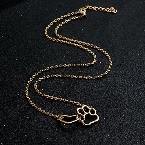 Cat Dog Puppy Paw Print Stamped Pet Memorial Pendant Necklace Love Heart Necklace Jewelry4