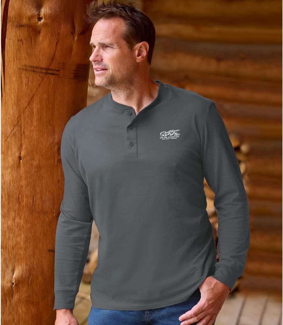 ATLAS FOR MEN - Lot de 3 Tee-Shirts à Col Boutonné - Disponible en Grandes Tailles du M au 5XL