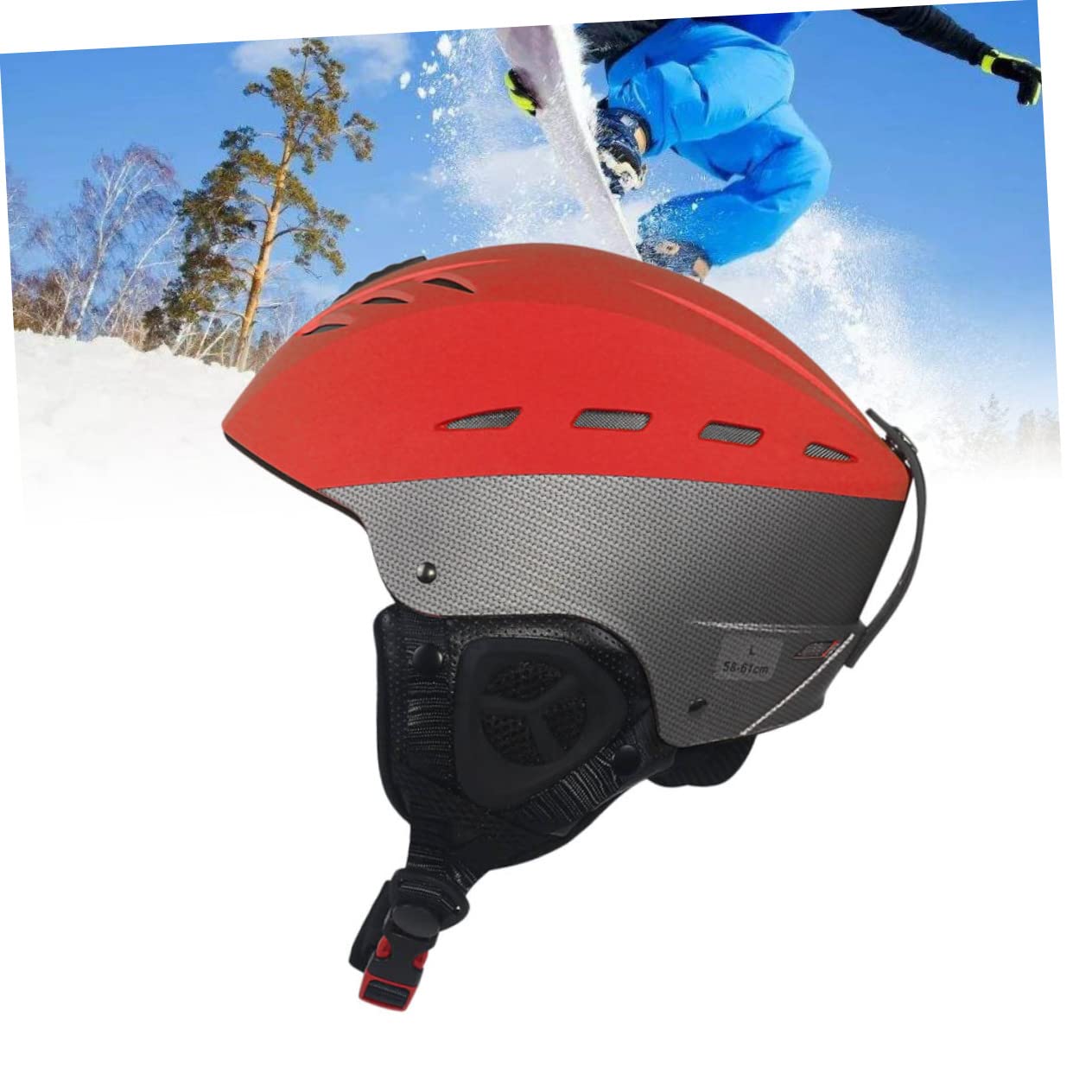 ibasenice Casco da Sci Abs Schiuma Protettiva Caschetto Snowboard Prese D'aria Copriorecchie Traspirante Staccabile Regolazione Rotante Unisex