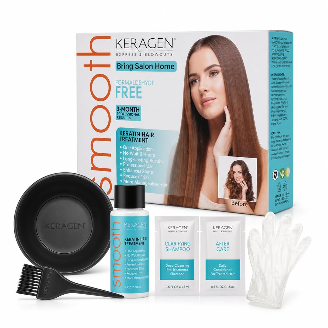 Amazon.com: KERAGEN At-Home Keratin Smoothing Treatment Kit