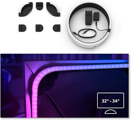 Miniatura 4 de Philips Hue Play Gradient PC Lightstrip para pantallas de 32 a 34 pulgadas Iluminación LED inteligente. Sincronización para entretenimiento, juegos