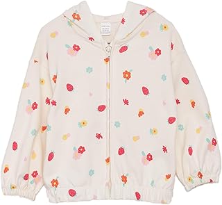 LC WAIKIKI Hooded Long Sleeve Printed Baby Girl Zipper Cardigan