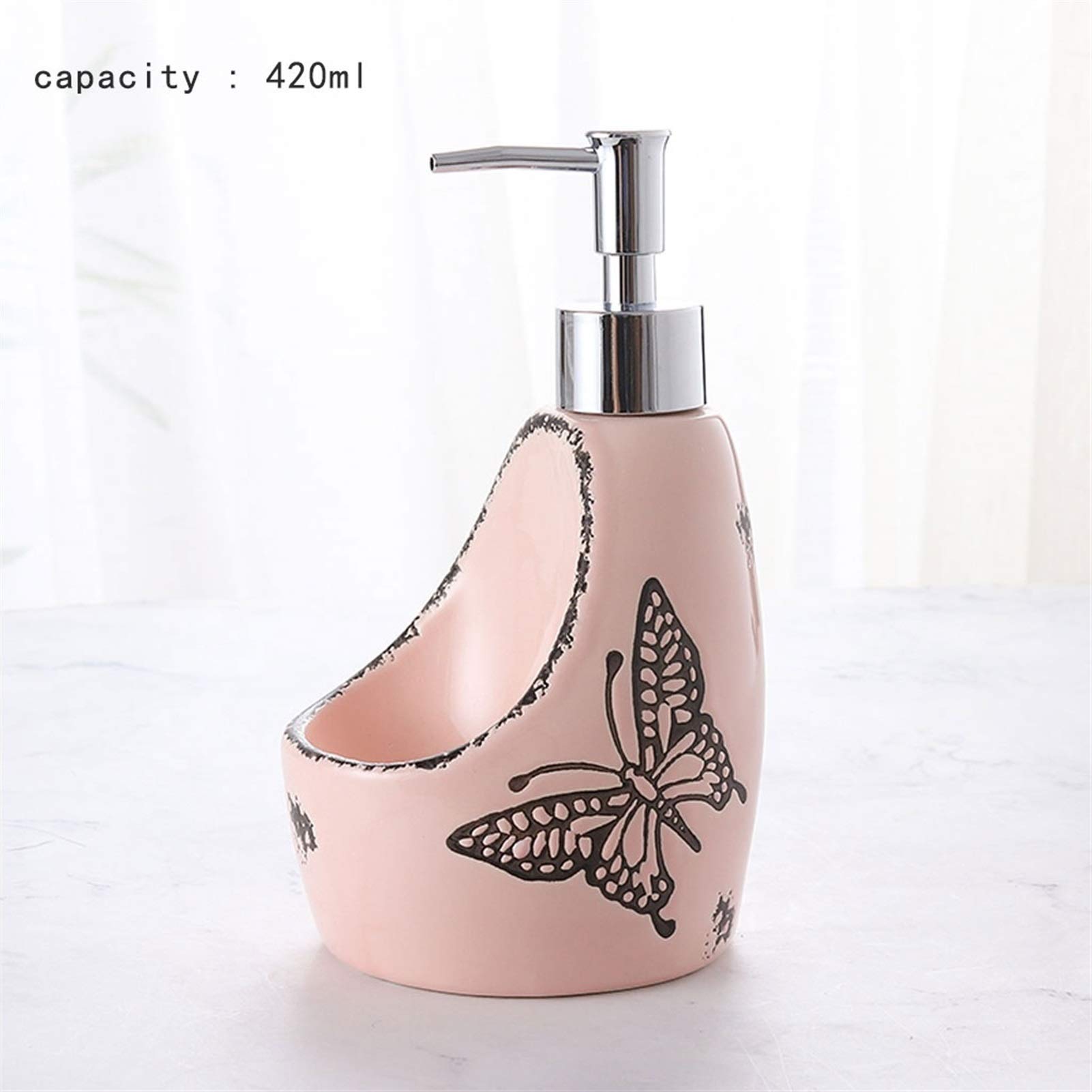 Dispenser per sapone liquido Lozione detergente ceramica Dispenser maniluvio dispenser di sapone Bagno Doccia Lotion Dispenser Soap Dispenser Dosatore Sapone Ricaricabile ( Color : A , Size : MEDIUM )