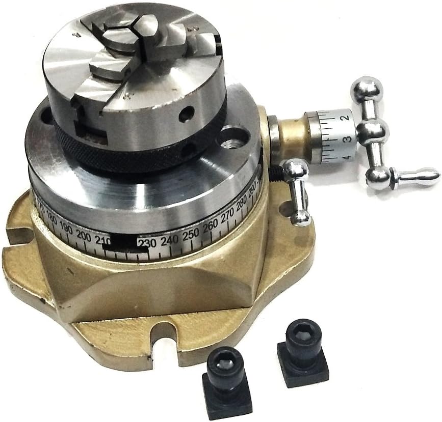 2-3/4" Watchmaking Rotary Table, 50 MM 3 Jaws Self Centering Chuck +Back Plate+ T-nuts
