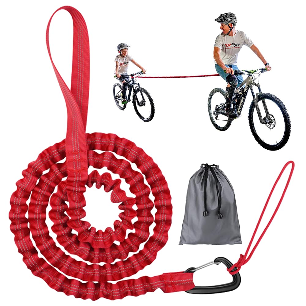 Corda Da Traino Per Biciclette - Elastica Con Moschettone | Capacità 500 Libbre Per Adulti E Bambini - Foto 3