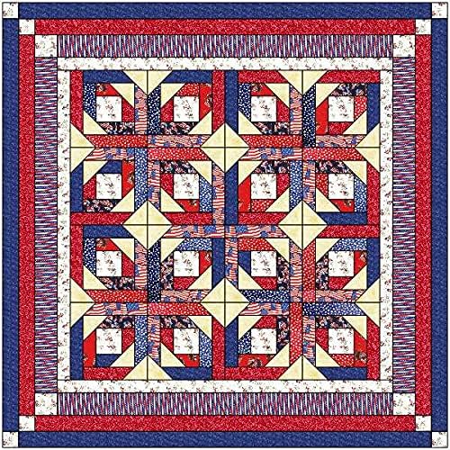 Material Maven Quilt Kit Patriotic Fouth of July, Red White and Blue