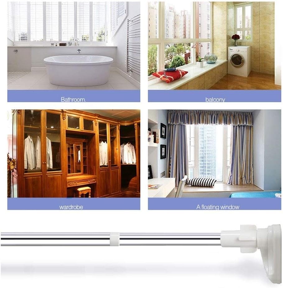 Shower curtain rod Bathroom Telescopic Pole, Shower Curtain Track, Punch-free Curtain Rod, Balcony Clothes Rail, Load-bearing Pole modern Shower Curtain Rods Extendable Shower Curtain Tension Rod