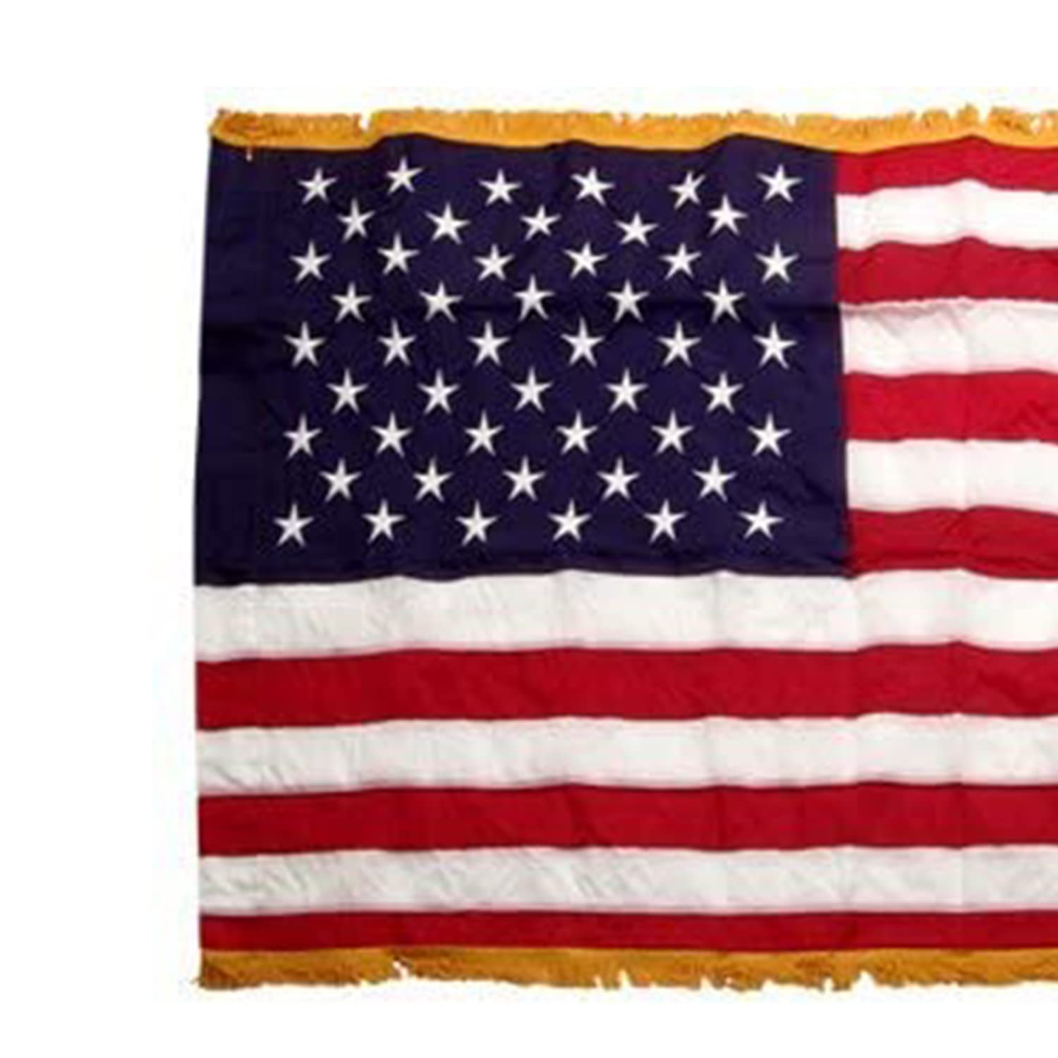 Amazon.com: Valley Forge 美國3 x 5 英尺(約9.4 x 1.5 公尺)美國尼龍室內刺繡人造絲星星和縫紉條紋旗子,金色下擺,紅色/白色/藍色:  露臺、草皮與花園