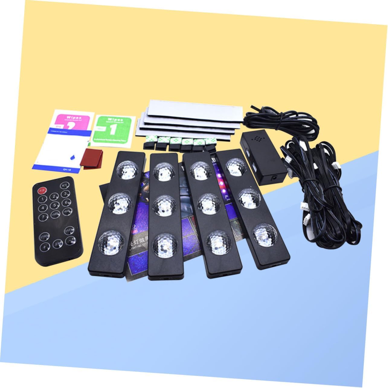 3.2w Car Led Lights Interior Atmosphere Lamps Neon Car Lights Rv Decorative Sound Control Remote