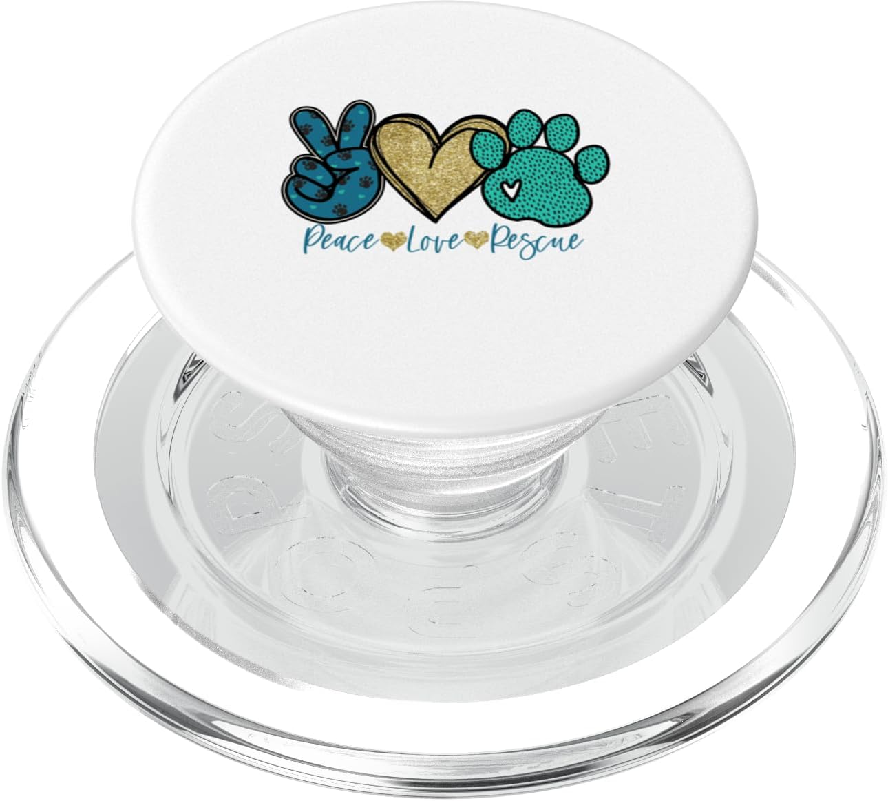 Peace Love Rescue Animal Rescue Pet Adoption Dog Mom PopSockets PopWallet for MagSafe
