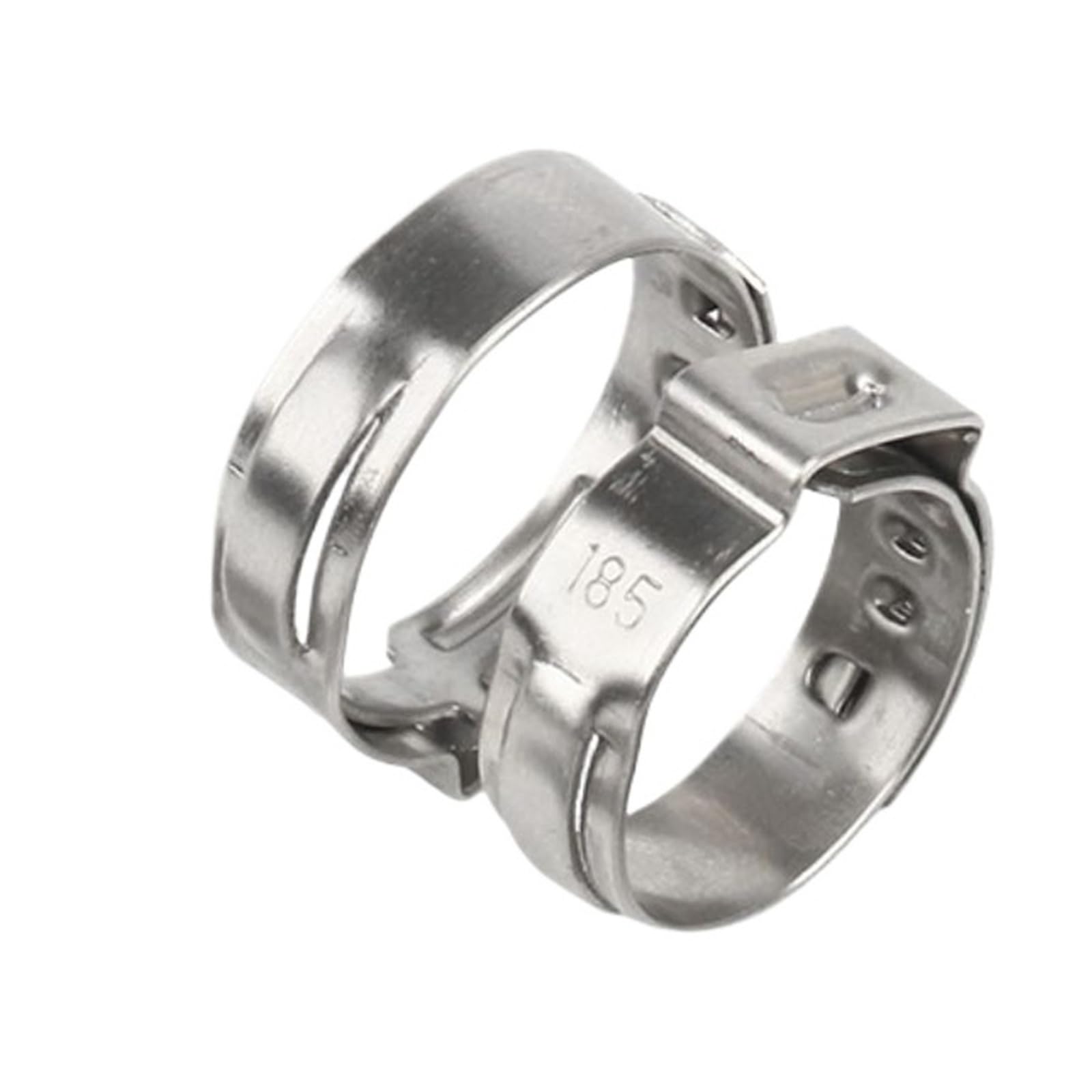 Hqycl One Color 10Pcs Clamps Clips Stainless Steel 304 Single Ear Hose Clamps For Tubes Pipe Metal Clamps Kit Single Ear Clips 5.3-31Mm(10.5Mm)