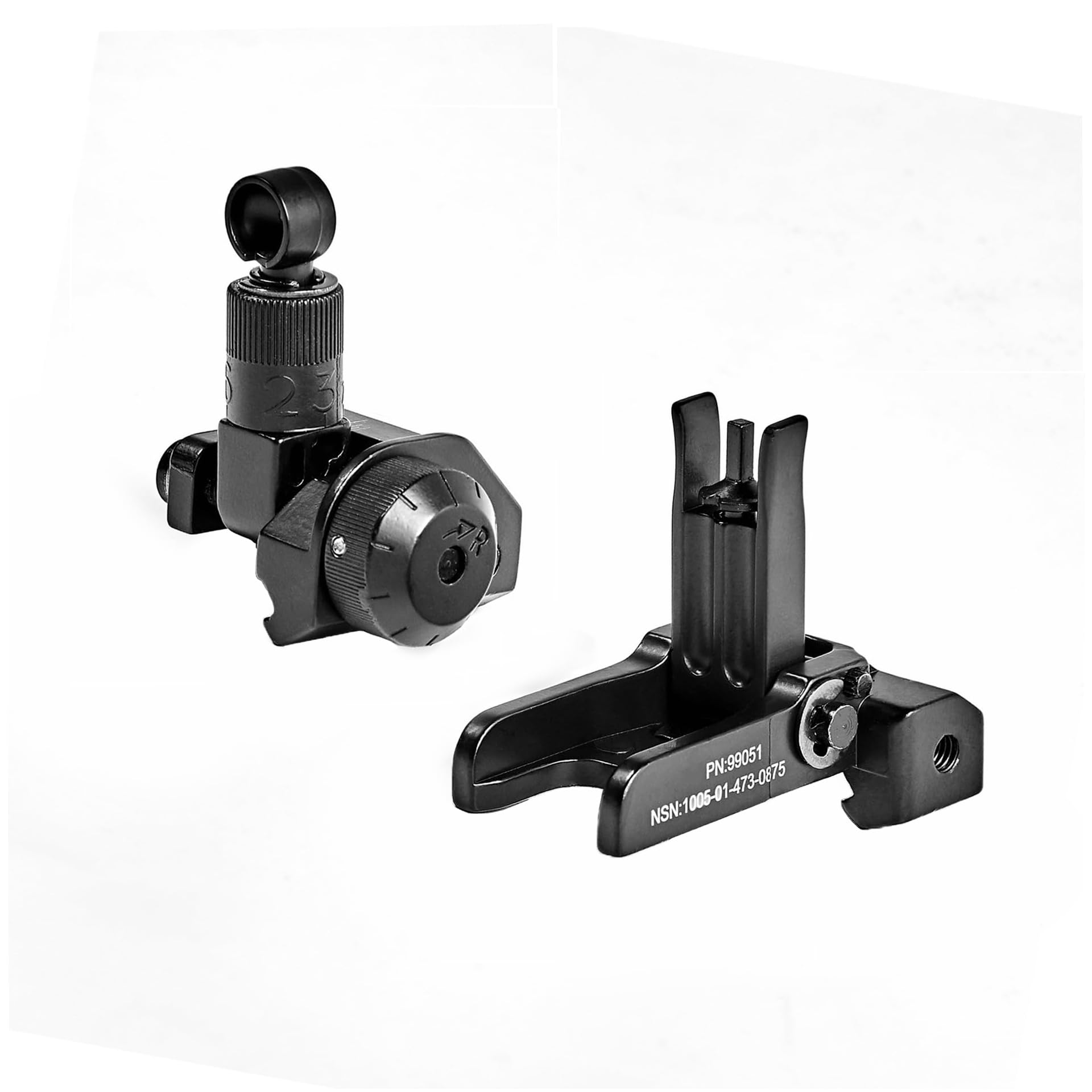 Rapid Transition Backup Metal Sights?KA600 Flip Up Fold Front and Rear Iron Sights Set?Left Right Adjustable Rotate?for 20mm Rail