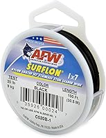 Vista 66 de Alambre de pesca americano Surflon recubierto de nailon 1x7 de acero inoxidable, línea líder de pesca para agua salada, prueba de 10 libras - prueba