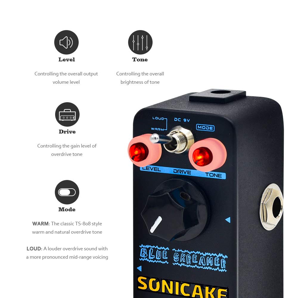 Sonicake Blue Screamer Overdrive Pedal