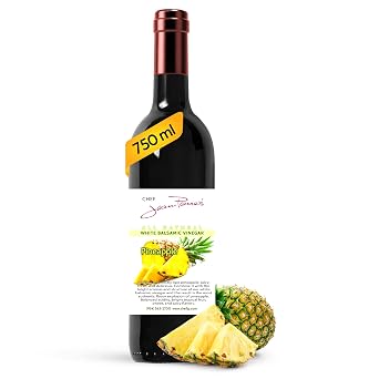 Chef Jean Pierres Italian Balsamic Vinegar - 750ml 25oz Rich Golden Pineapple Flavor, 12-Years Traditional Barrel Aged - Ideal For Enhancing Your Meals