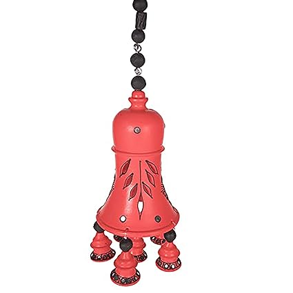 Terracotta Decorative Hanging Bell showpiece (Red, 19 inch)