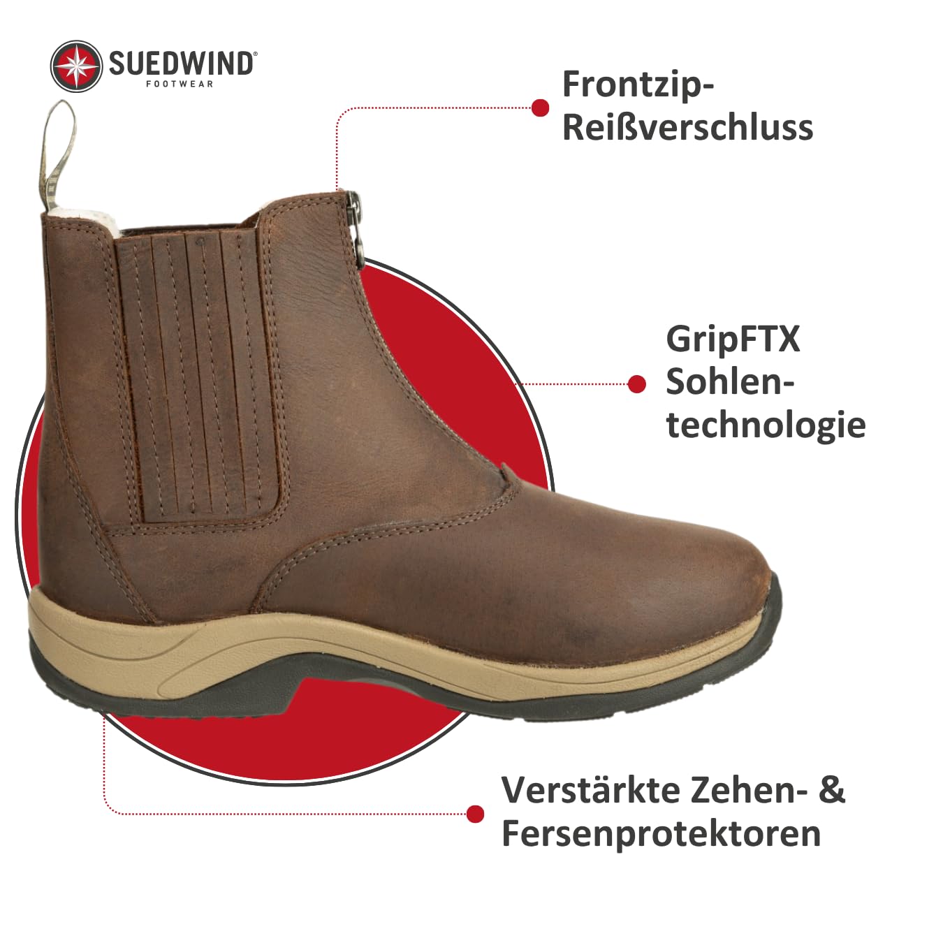 SUEDWIND FOOTWEAR Winterstiefeletten FIELD FZ MERINO GripFTX Braun 36-46