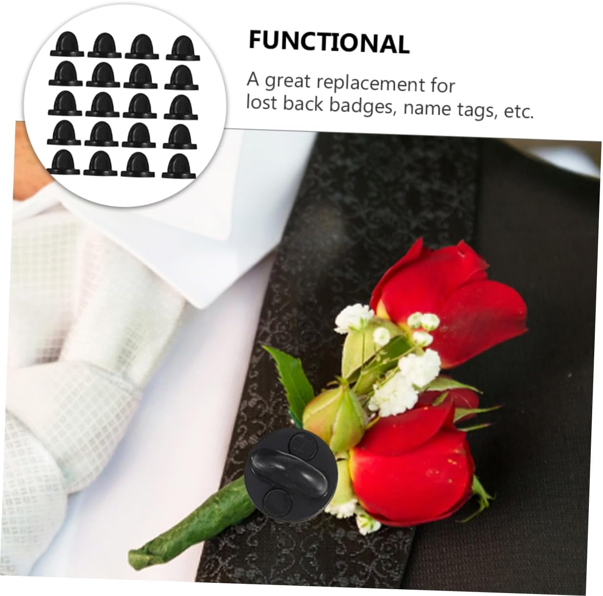 TEHAUX 300pcs Plastic Lapel Pin Backs Butterfly Clutch Pin Backings for Brooches and Name Tags Lightweight and Portable Accessories for Crafts and Jewelry Making