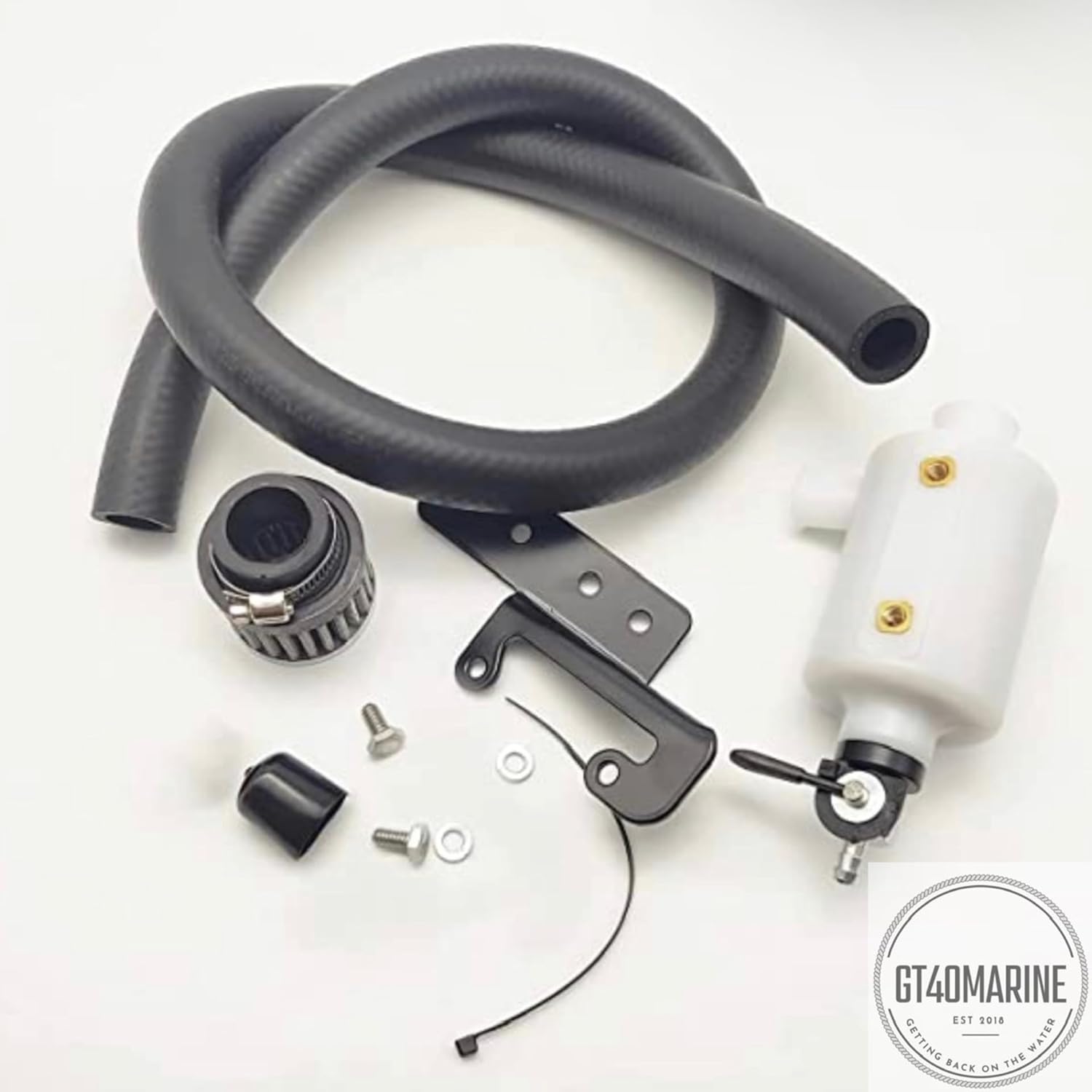 GT40Marine Marine Oil Catch Can Breather - Billet Aluminum Blow-By Separator for Sea-Doo Yamaha PWC Inboard Engine