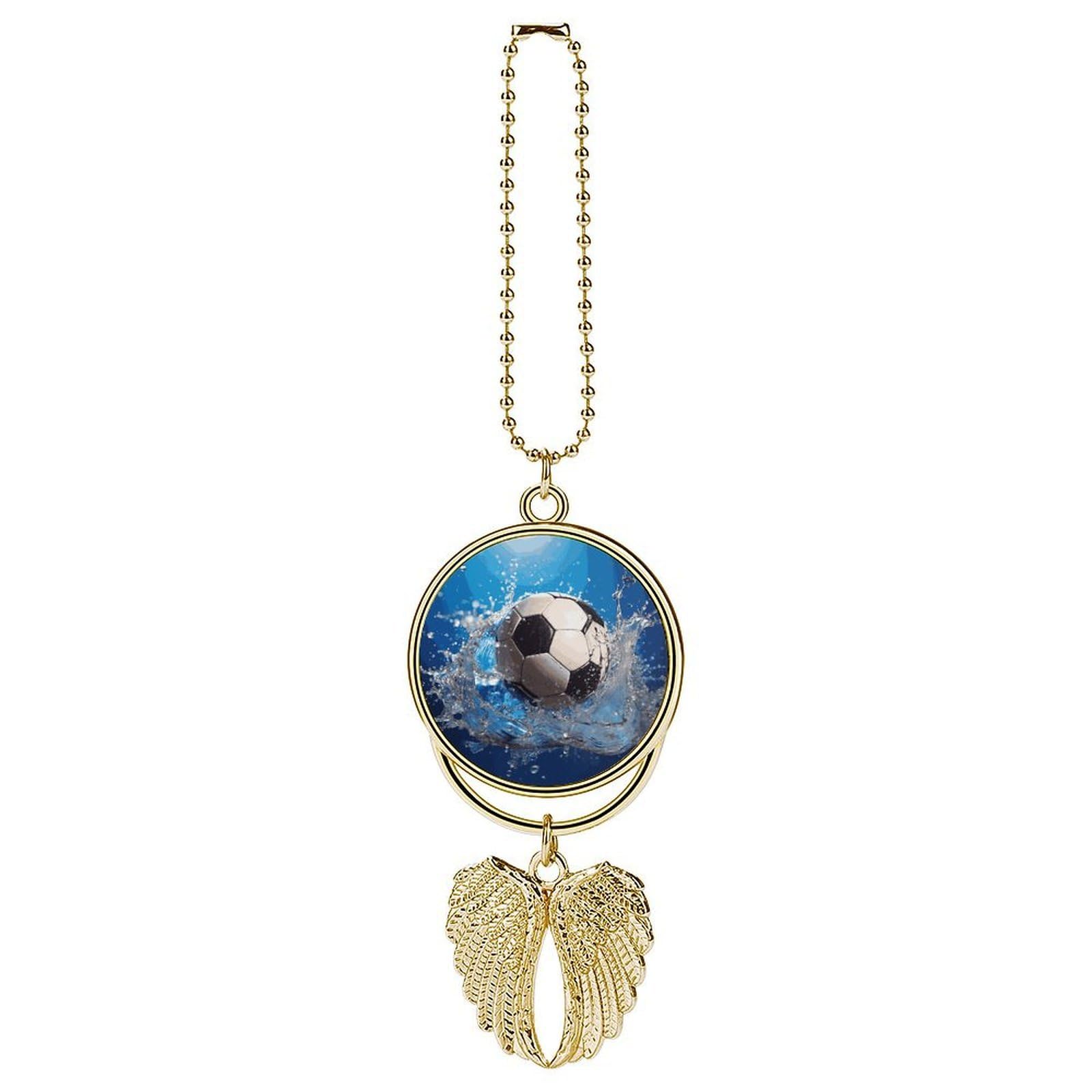 Soccer Ball Water Car Charm Alloy Car Rear View Mirrors Hanging Ornaments Stylish Car Pendant Funny Auto Hanging Accessories Car Hanging Ornaments Gift for Women Men