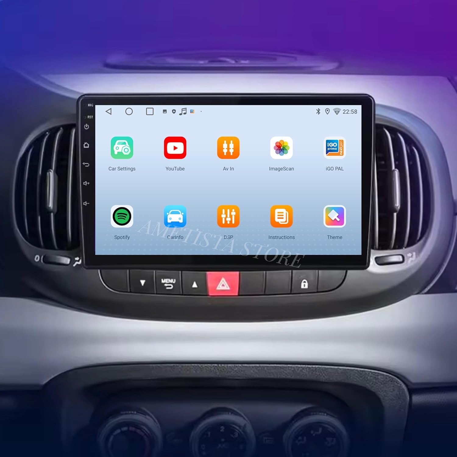 Android 14 Autoradio per Fiat 500L 2012-2017 10.1 Pollici Bluetooth Car Stereo Tablet Touchscreen Radio Navigatore GPS Supporta Wireless Carplay Android Auto Controllo del Volante WiFi (2+64GB)