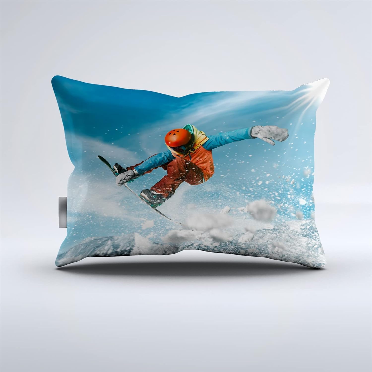Poszwa na kołdrę 280x260 Snowboard Zestaw pościeli 2-osobowej Zimowe sporty ekstremalne drukowane 3D mikrofibra Pościel 3-częściowy zestaw z poszewką na kołdrę i 2 poszewkami na poduszki E-6236