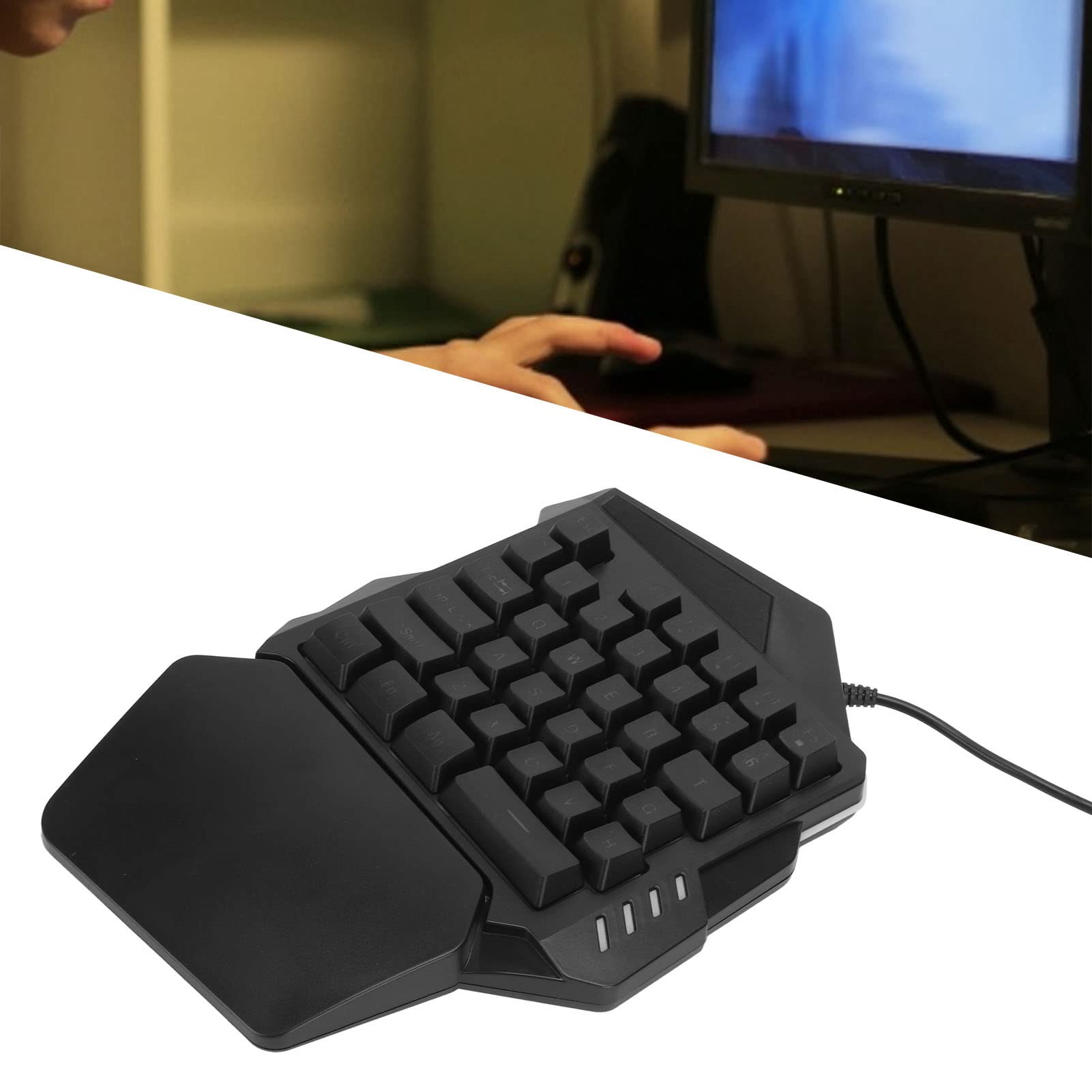Tastiera da Gioco a Una Mano, Retroilluminazione RGB, 35 Tasti Ergonomici Mini Tastiera Meccanica, Keypad Portatile per FPS MMORPG, Cablata