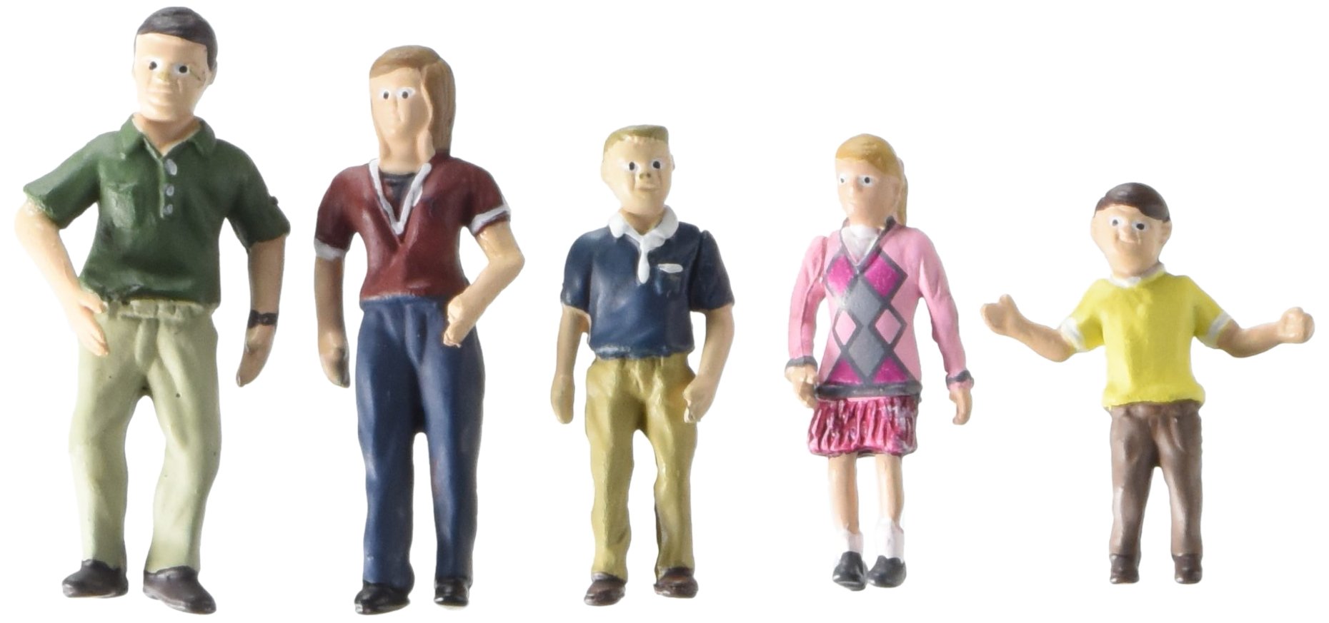 Woodland Scenics SP4452 1.5-Inch Scene Setters Figurine, Family, 5/Pack