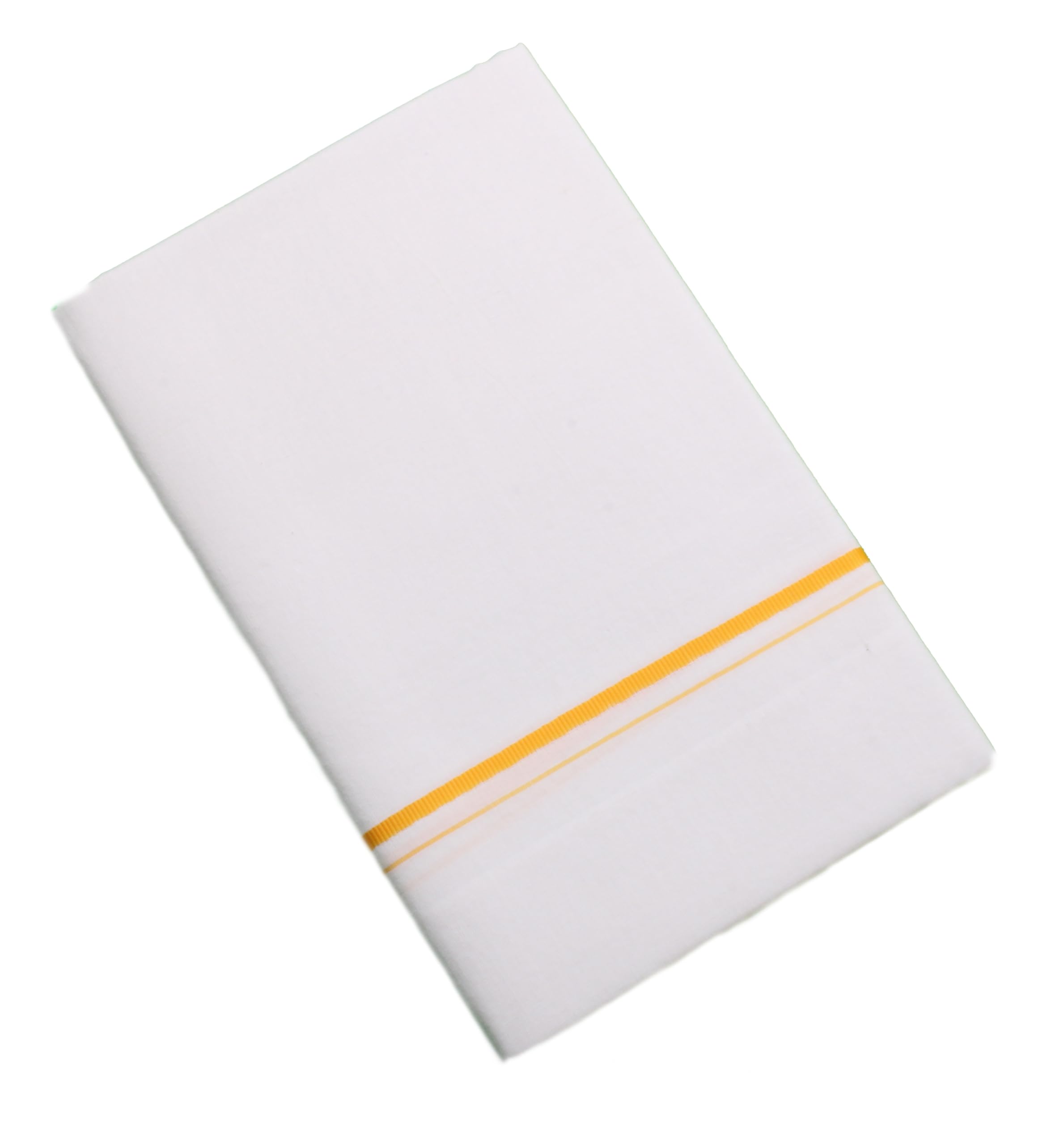 THARUNSHA ELITE100% Cotton Men's Light White Single Dhoti -4.00Mtrs -Fancy Line Border Dhoti set of 1