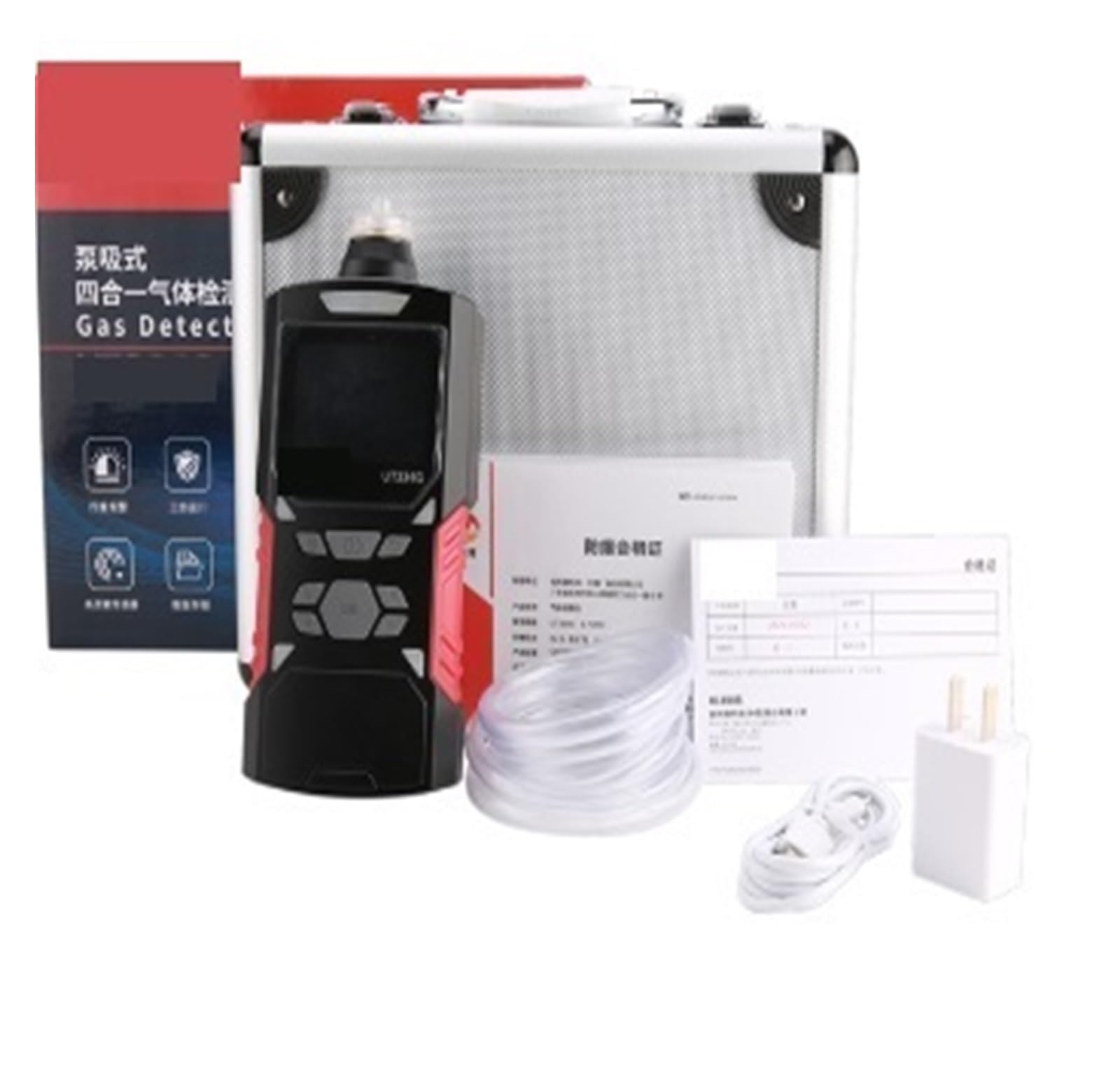 Detector de Gas, Detector de Gas Múltiple Medidor de Gas O2 H2S CO LEL 4 en 1 Sulfuro de hidrógeno de oxígeno Monóxido de carbono Detector de fugas de gas combustible para casa y autocaravana (334F)