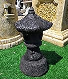 AnaParra Pagoda jardín Figura Oriental 16x28cm.hormigón para Exterior/Decorativa para jardín Zen - Buda de hormigón/Ambiente Oriental. Linterna Redonda Alta Piedra 28X16cm.