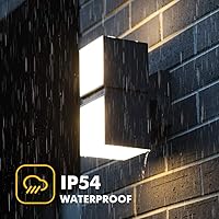 Vista 5 de LUTEC Cuba 3000K 1100LM LED Integrado Porche Pared Luz Exterior e Interior Dormitorio LED Pared Farol Sconce-Negro