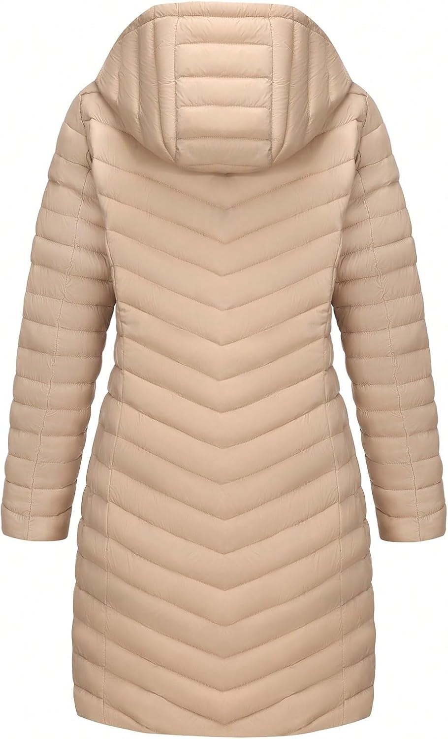 Women Winter Thickened Quilted Puffer Coat with Hood Long Padded Down Puffer Jacket Overcoat Lightweight Warm