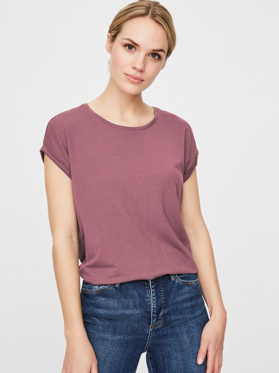 VERO MODA Vmava Plain SS Top Gajrs Noos T-Shirt Femme