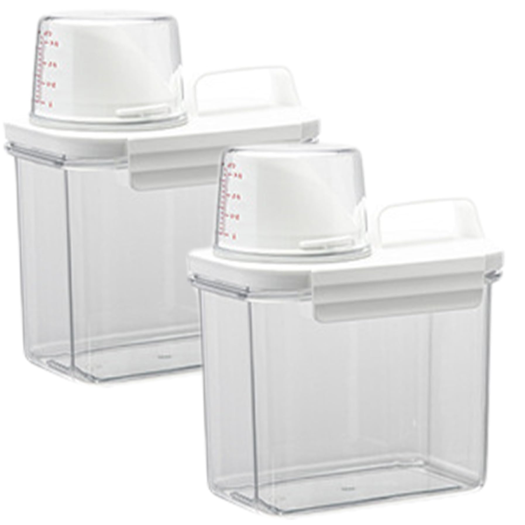 Ngbbby Rice Container 2PCS 1100ml Airtight Cereal Storage with Measuring Cup & Spout Clear Plastic