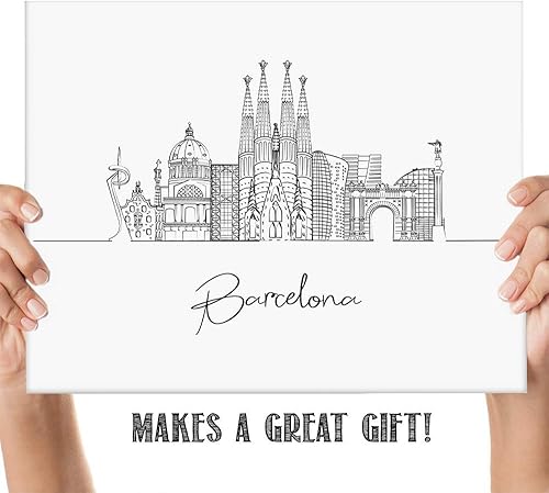 Miniatura 4 de TJ Originals Barcelona, España - Decoración de pared ilustrada a mano, sin marco, 11 x 14 pulgadas, impresión en blanco y negro, ideas de regalo de