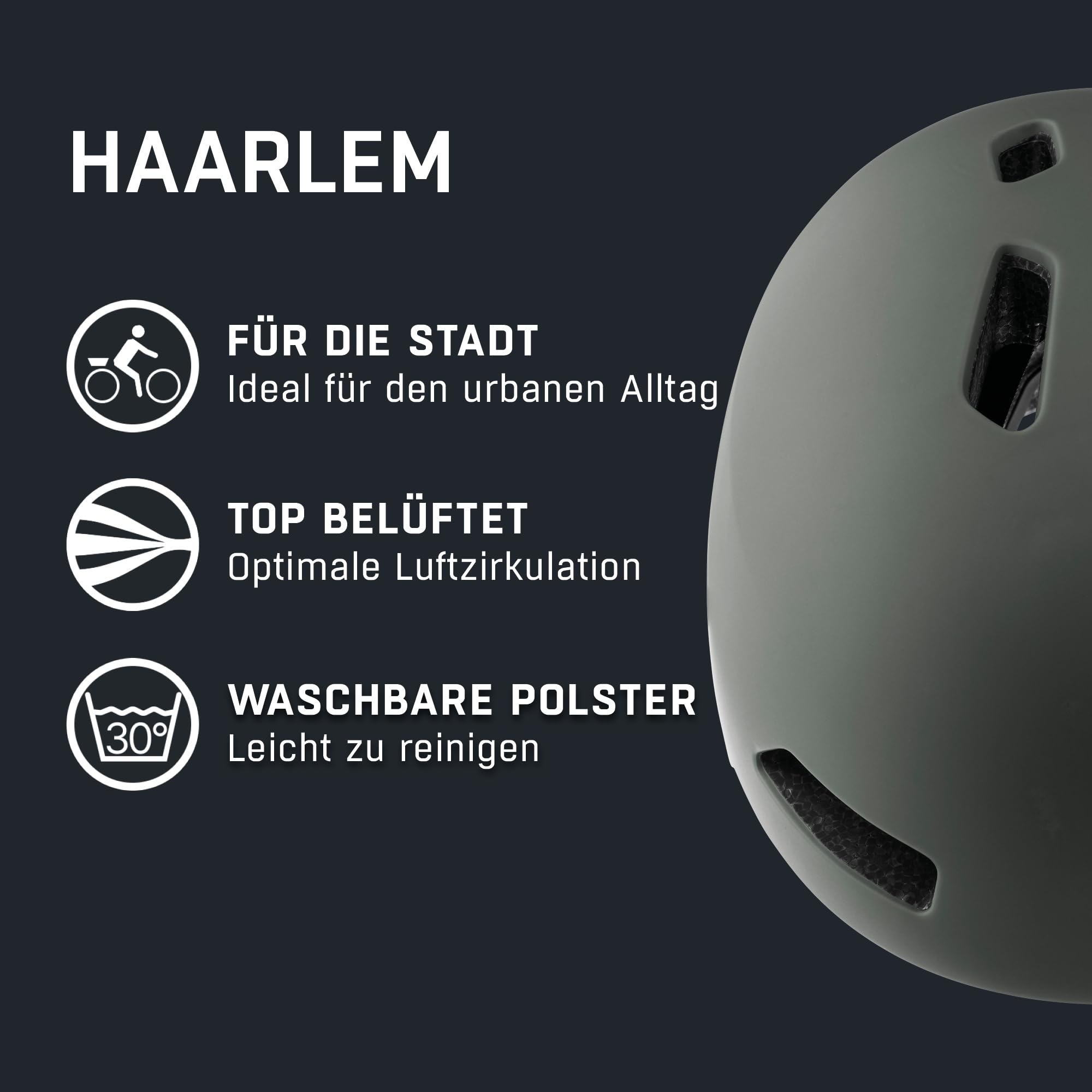 Alpina HAARLEM - Robuster, sicherer und Individuell Anpassbarer & Leichter Urban Fahrradhelm Für Erwachsene