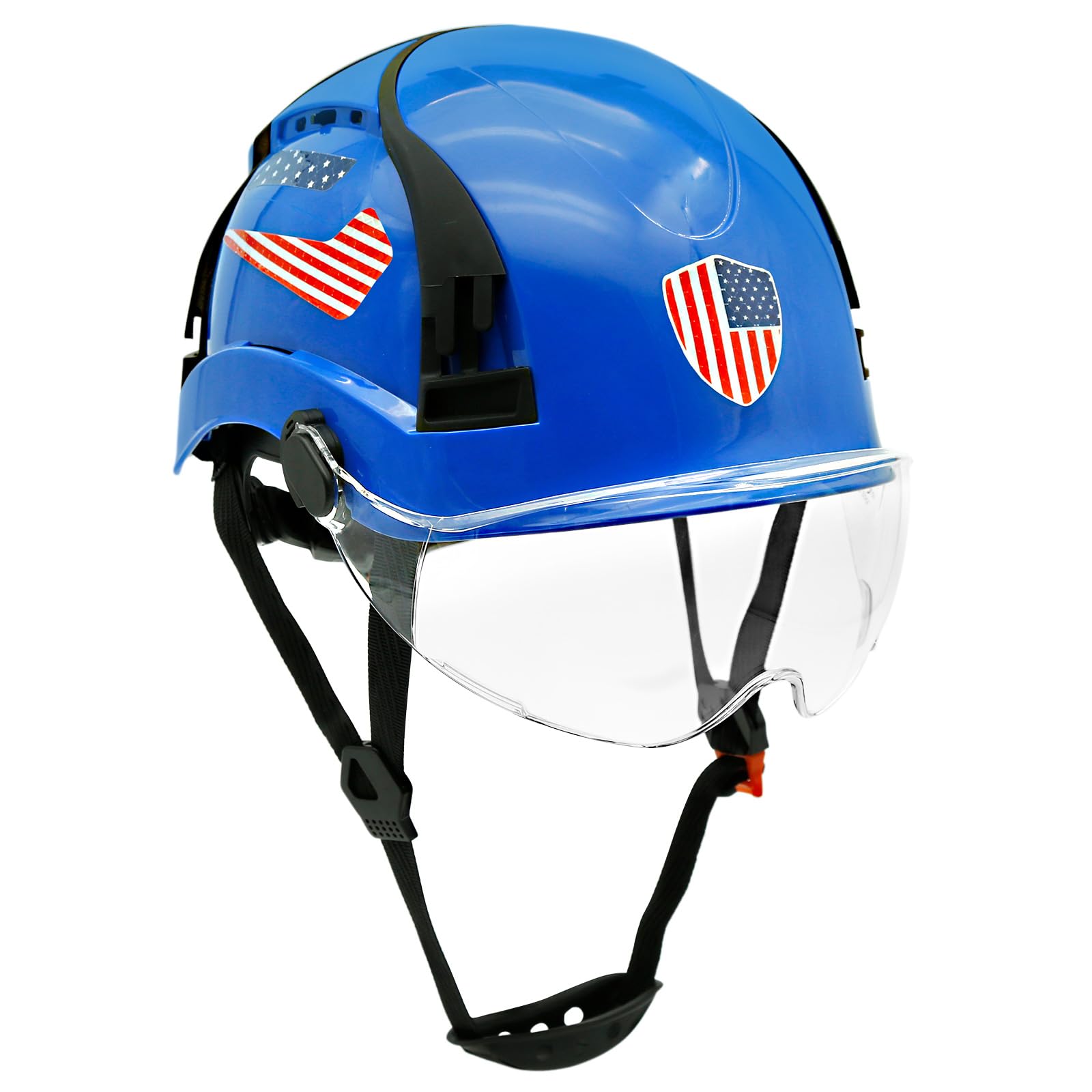 Perldverge Hard Hats Construction OSHA Approved-Vented Hard Hat with Chin Strap Construction Safety Helmet with Visor Reflective Hard