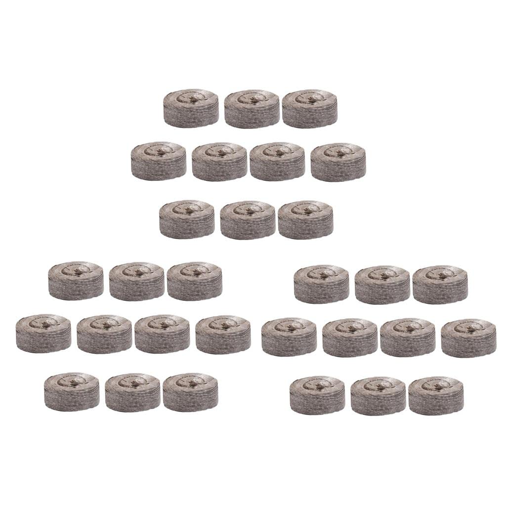 Pack of 30 Plant Starter Pellets Peat Seed Starting Plugs Seedling Soil Block, Biodegradable for Garden Plants Flowers - 31mm