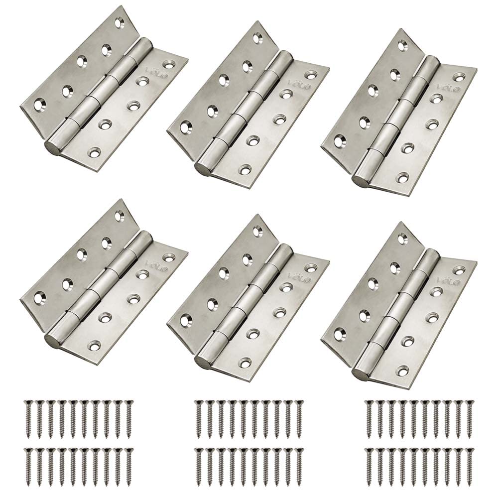 Volo 5 inch x 3 inch x 3 mm Thickness, Extra Heavy Stainless Steel Premium Welded Door Hinges, Satin Silver Finish (Pack of 6Pcs) (B084H7QC4Y) Amazon Price History, Amazon Price Tracker