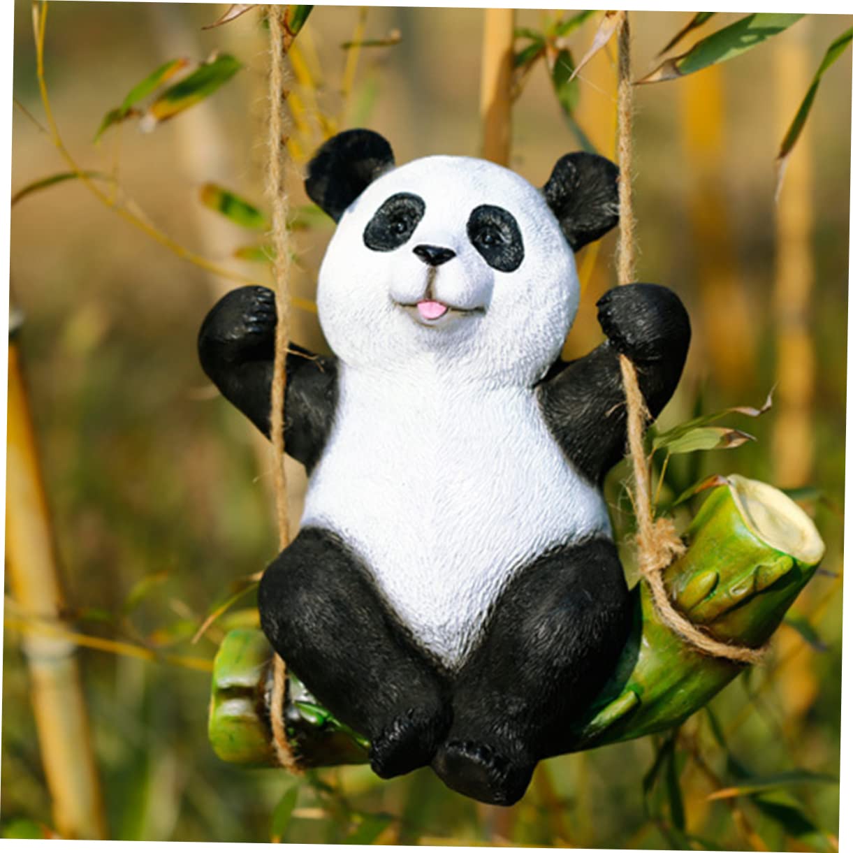 Toddmomy Estatua de Resina para Jardín Estatua de Animal Panda Columpio Decoración Resistente a La Intemperie para Patio