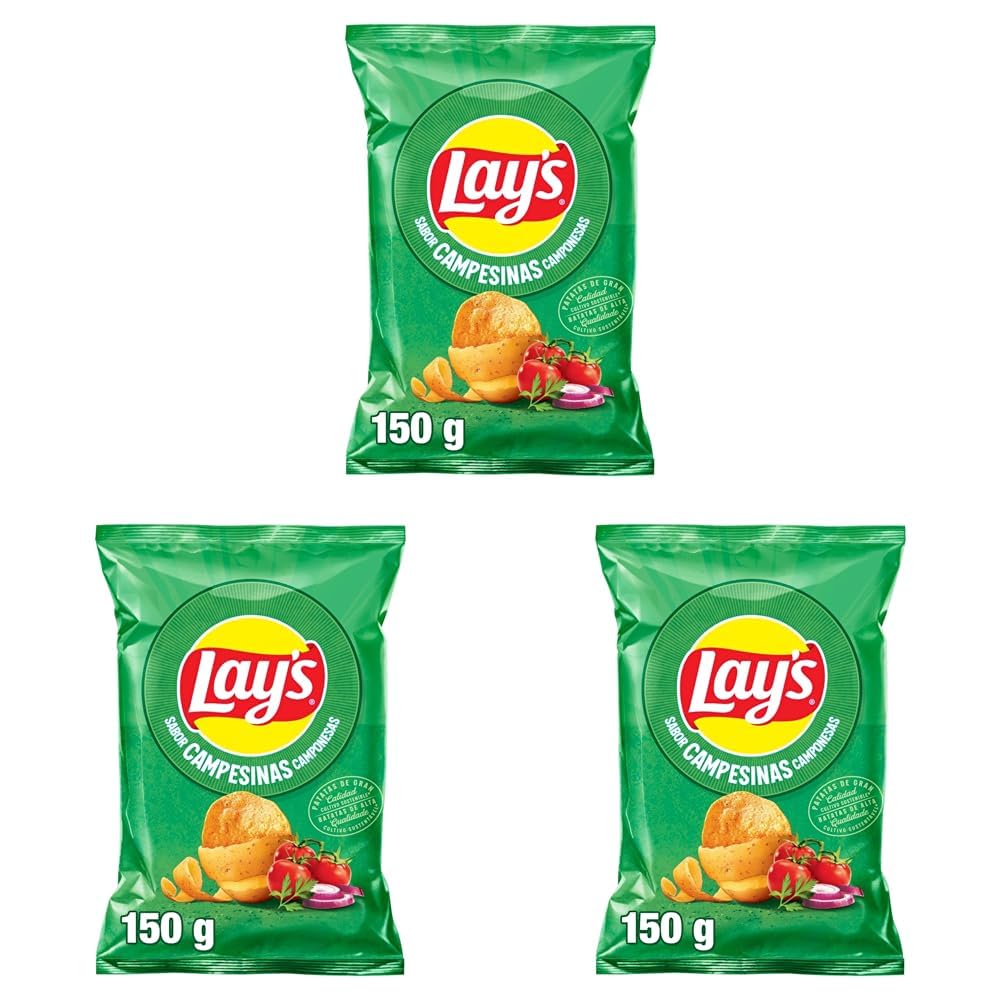 Lay's Campesinas, Patatas Fritas de cultivos sostenibles con sabores vegetales, Producto de Aperitivo, bolsa individual, 150g — view 9