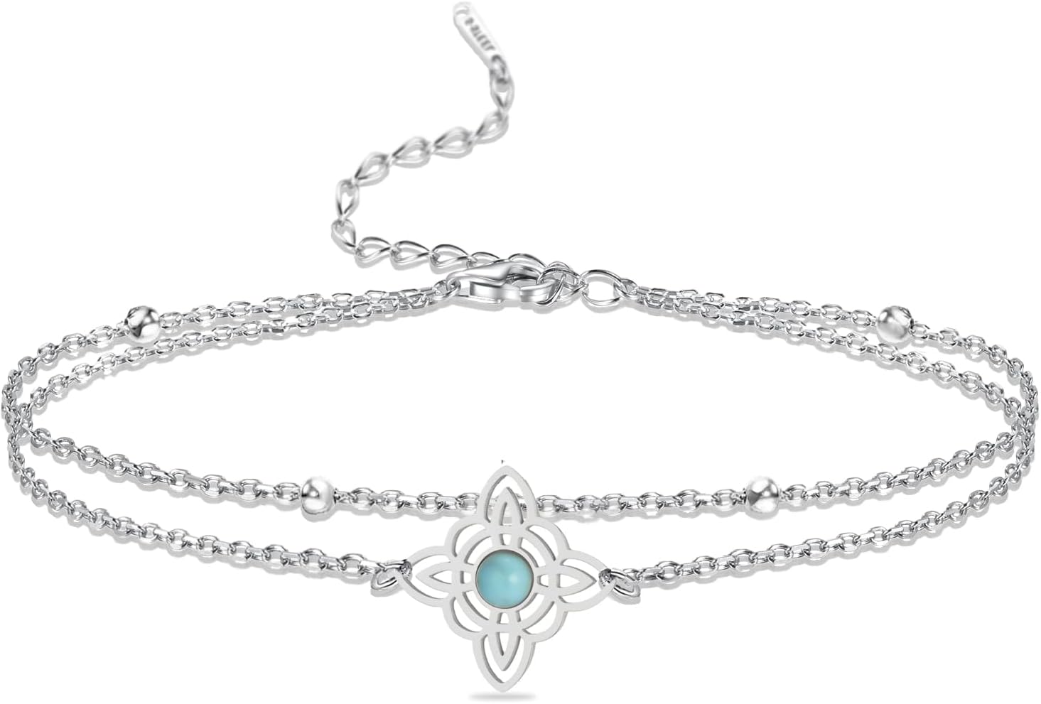 VASSAGO Witches Knot Bracelet Stainless Steel Magic Knot Bracelet Layered Celtic Knot Charm Bracelet for Women Wiccan Symbol Jewelry