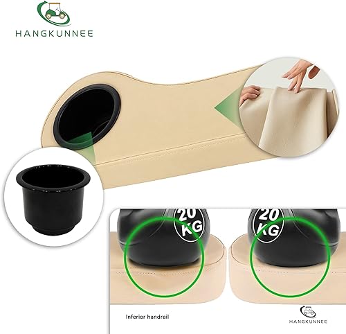 Miniatura 6 de Reposabrazos de carrito de golf con portavasos para EZGO Club Car Yamaha, no requiere taladrar, kits de reposabrazos para asiento trasero con marco