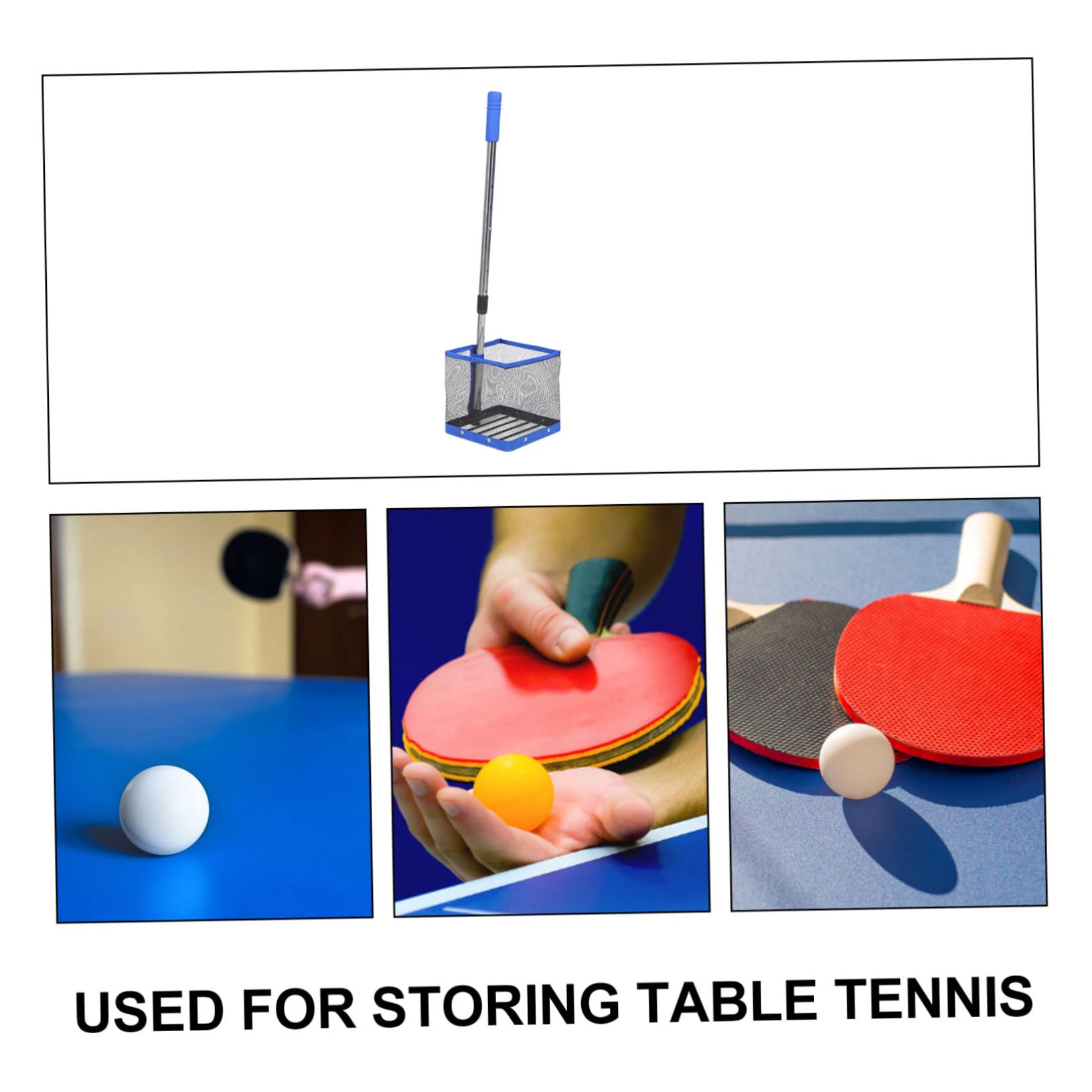 UPKOCH Raccoglitore in Metallo e Nylon, Design Regolabile Struttura Semplice Manico Telescopico di Palline da Ping Pong per Allenamento e Raccolta Comoda