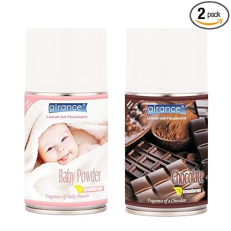 Airance Air Freshener For Home Baby Powder & Chocolate - 250 ML - 3000+ Sprays - Fits Almost All The Dispensers