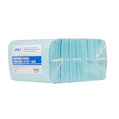 Miniatura 9 de JMU 2500 baberos dentales, 2 capas de pañuelo 1 capa de película, baberos dentales desechables a granel, 13 x 18 pulgadas, baberos para tatuajes,