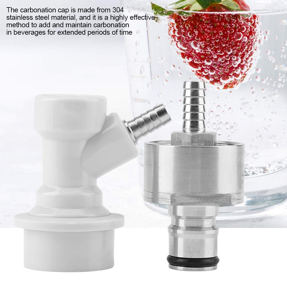 Carbonation Cap 304 Edelstahl Carbonator mit Flüssigkeitskugelsperre 1/4 "Barb Hot Homebrew Soda Wasser Carbonat Bier Soft Drinks