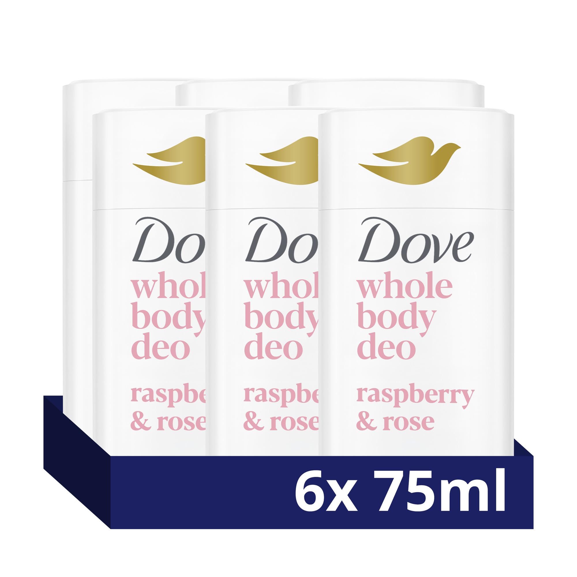 Dove Raspberry & Rose Whole Body Deodorant Stick 0% aluminium deodorant for all-day odour control 75 ml
